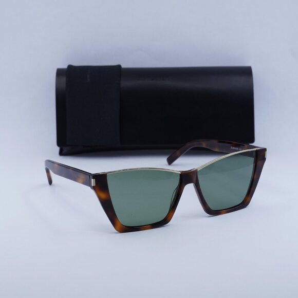 Saint Laurent SL369 KATE 002 Cat Eye Sunglasses - Havana/Green